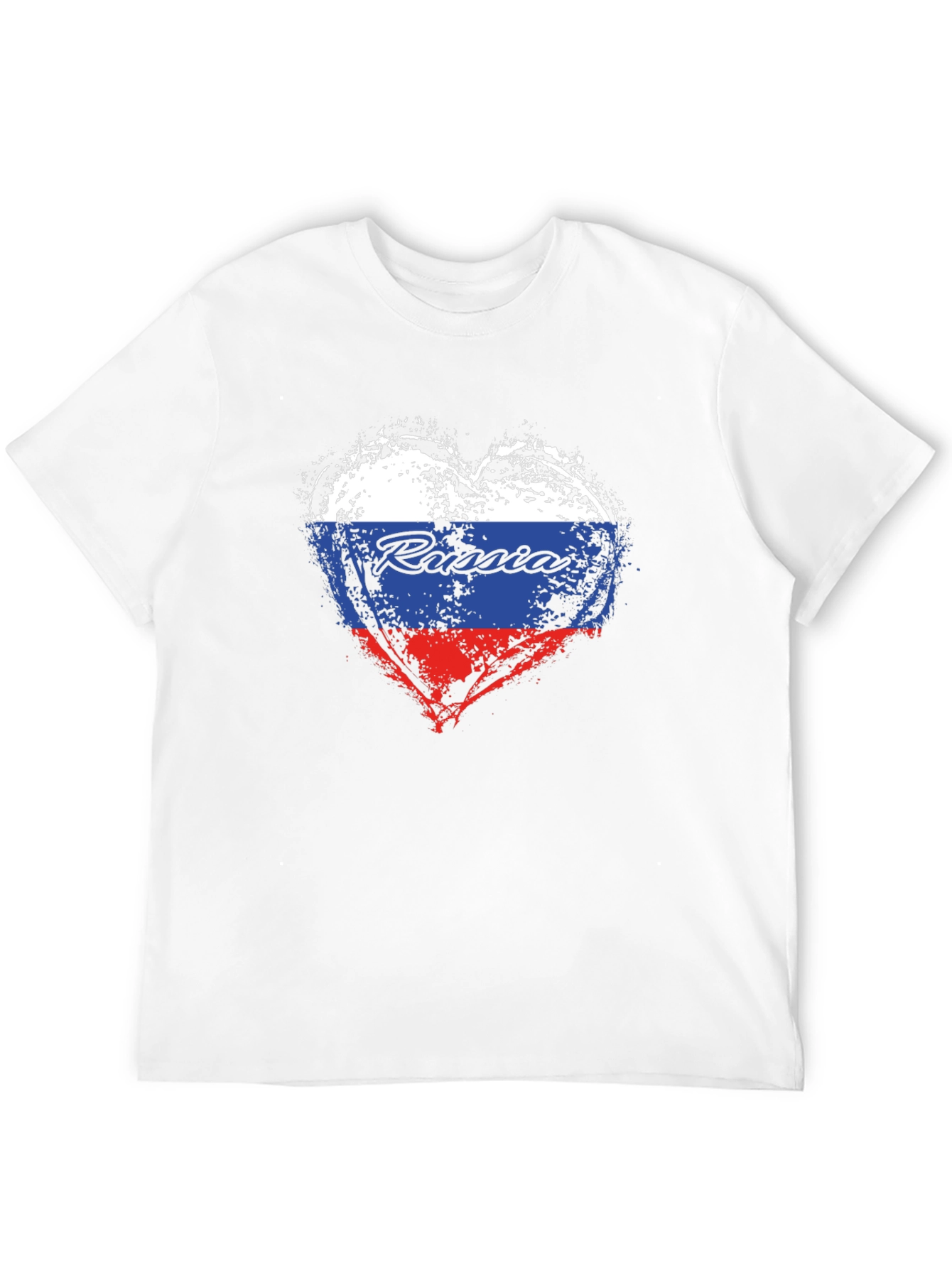 Russia Flag Heart T-Shirt - Patriotic Graphic Tee