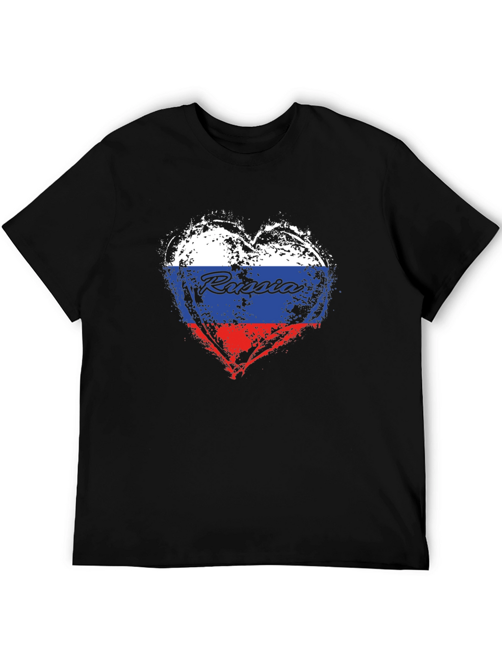 Russia Flag Heart T-Shirt - Patriotic Graphic Tee