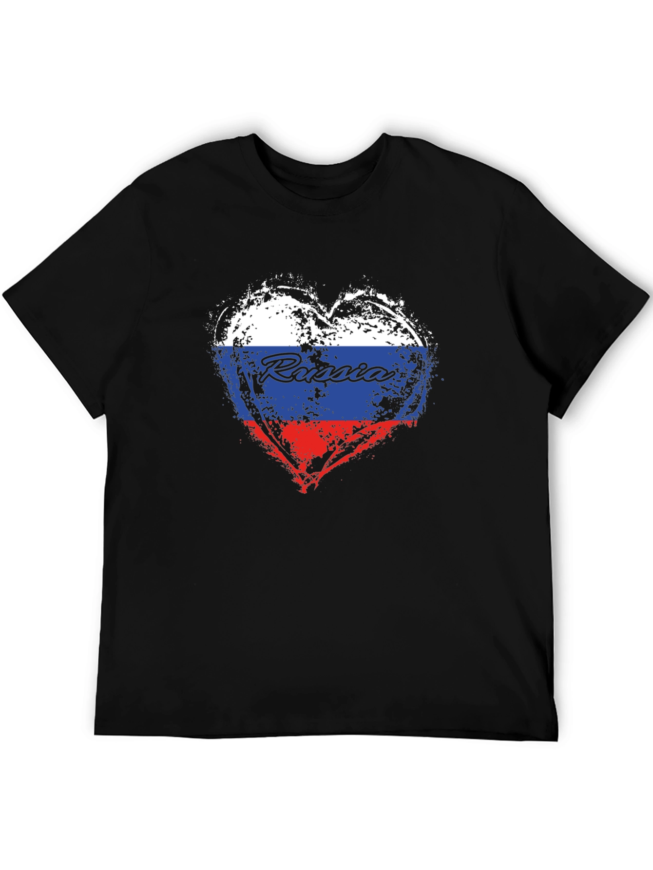 Russia Flag Heart T-Shirt - Patriotic Graphic Tee