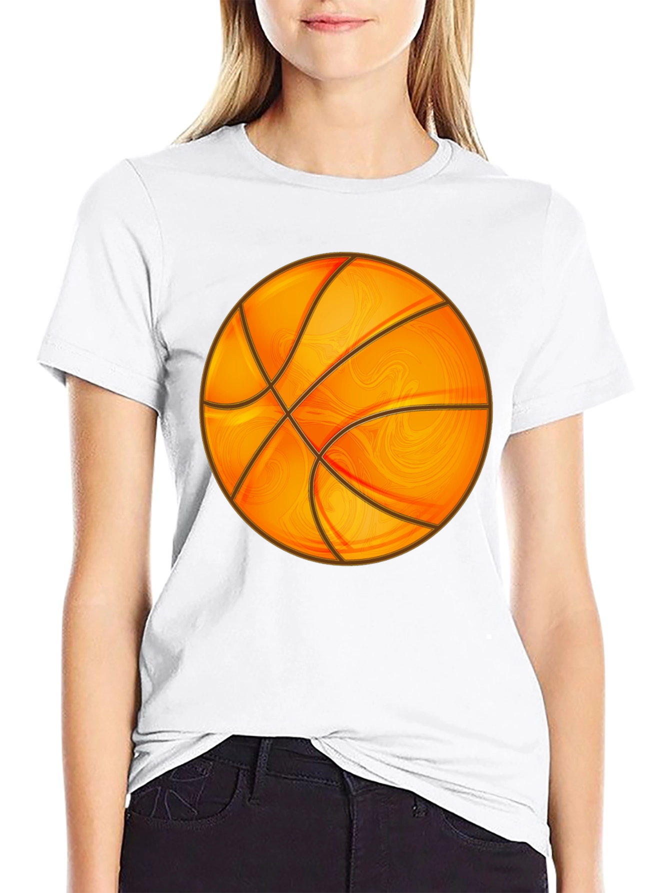 Basketball Graphic Tee - Black Cotton Blend