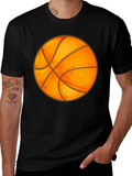 Basketball Graphic Tee - Black Cotton Blend