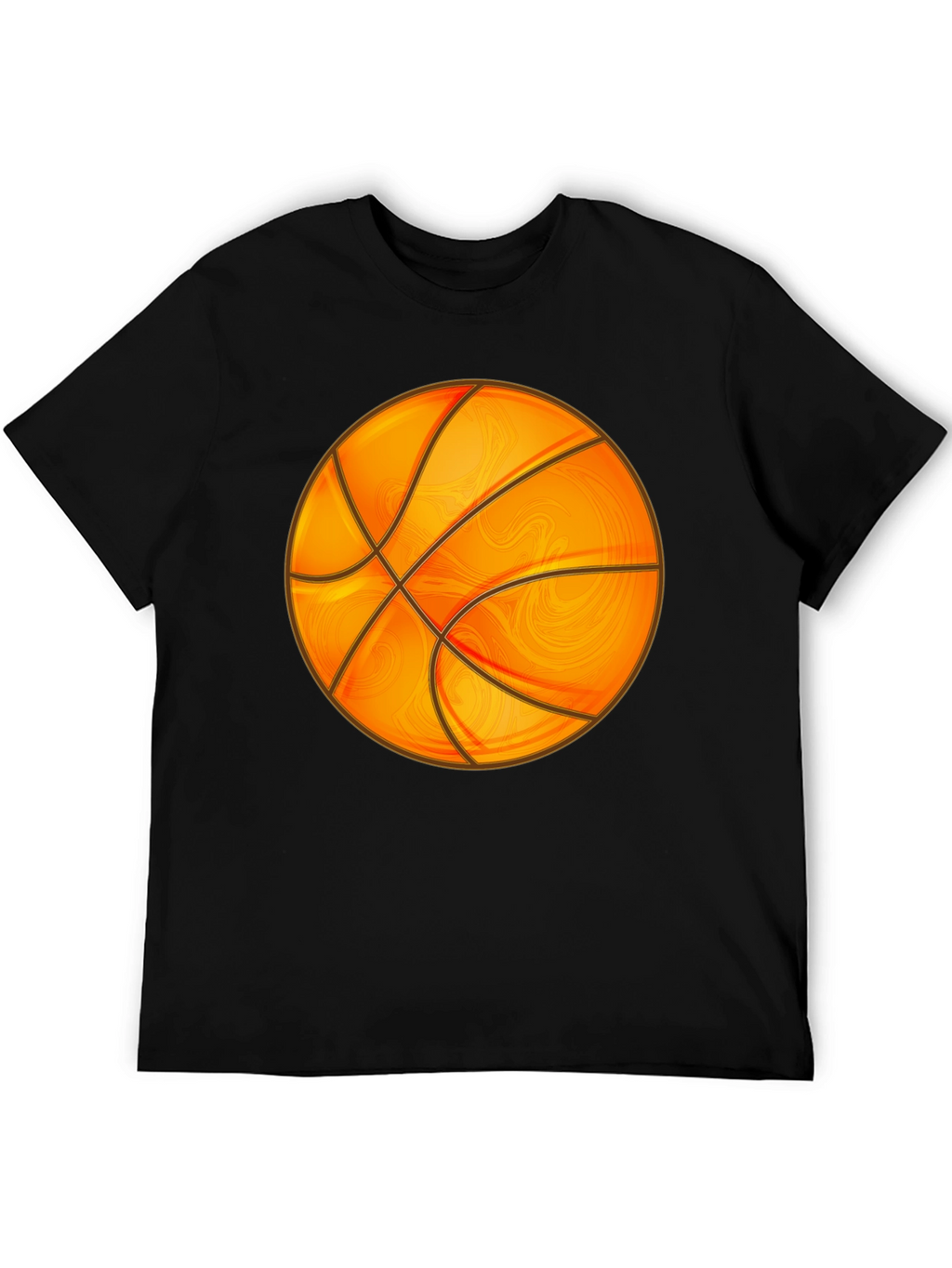 Basketball Graphic Tee - Black Cotton Blend