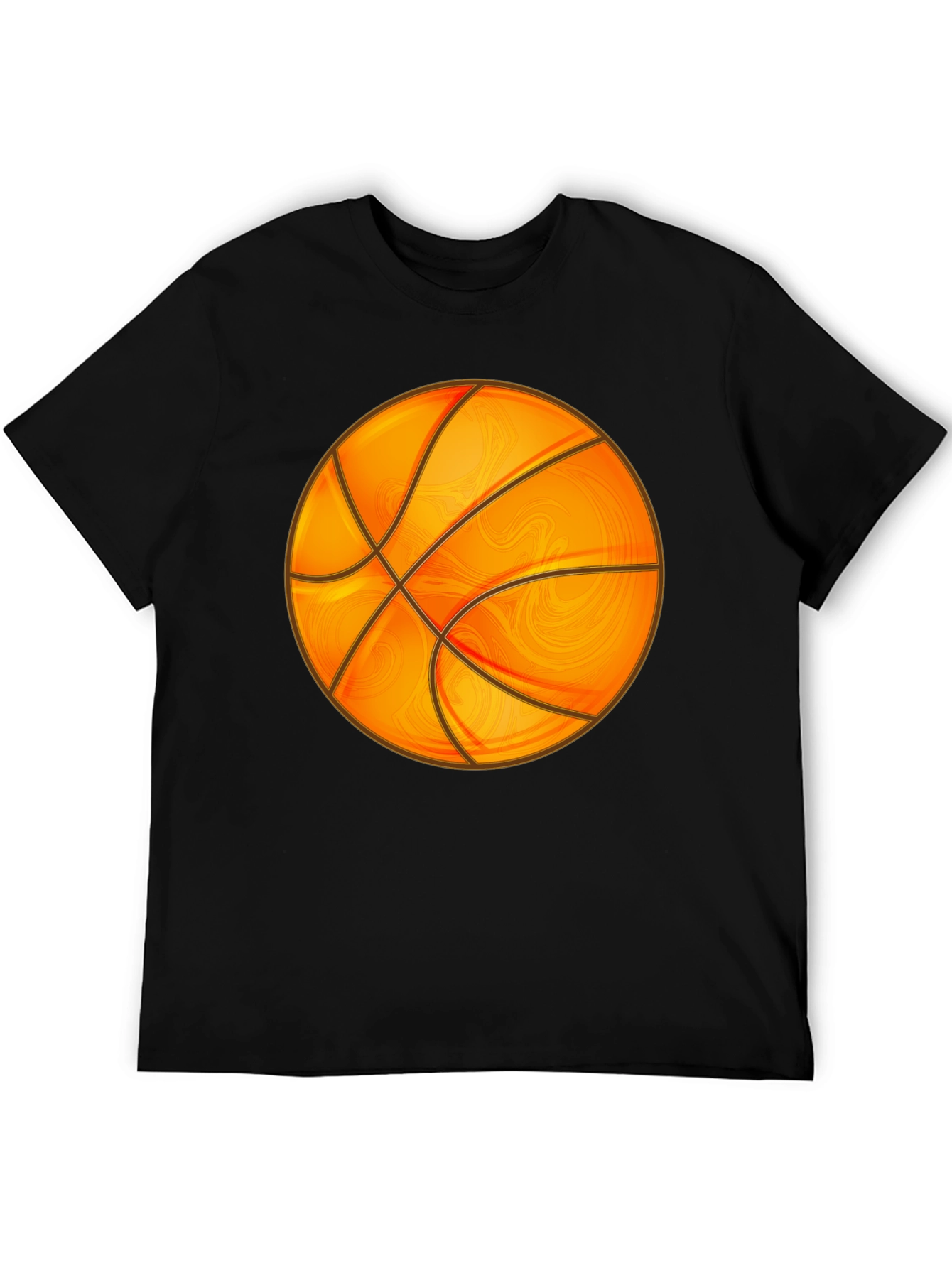 Basketball Graphic Tee - Black Cotton Blend