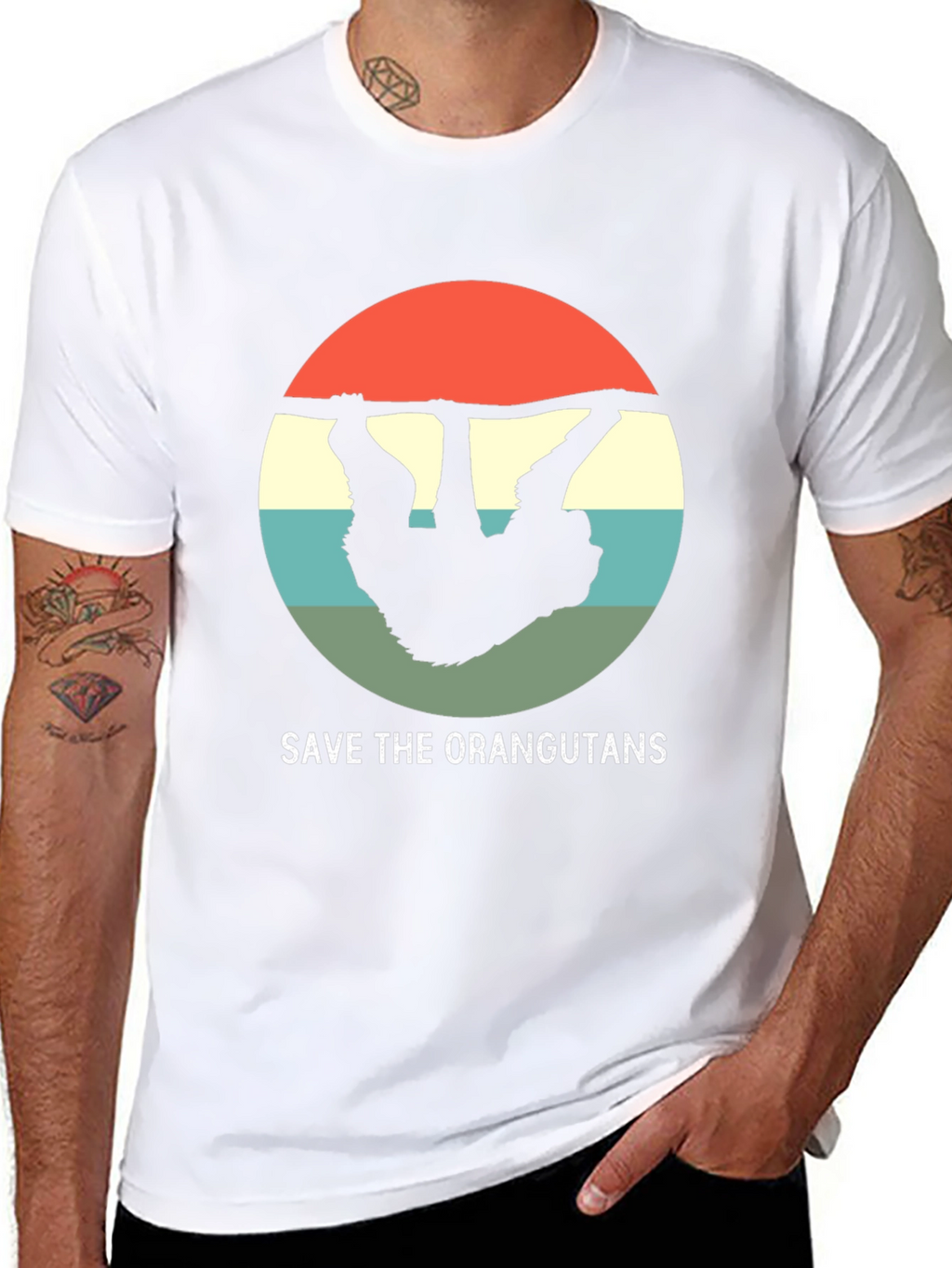 Save the Orangutans T-Shirt - Retro Design