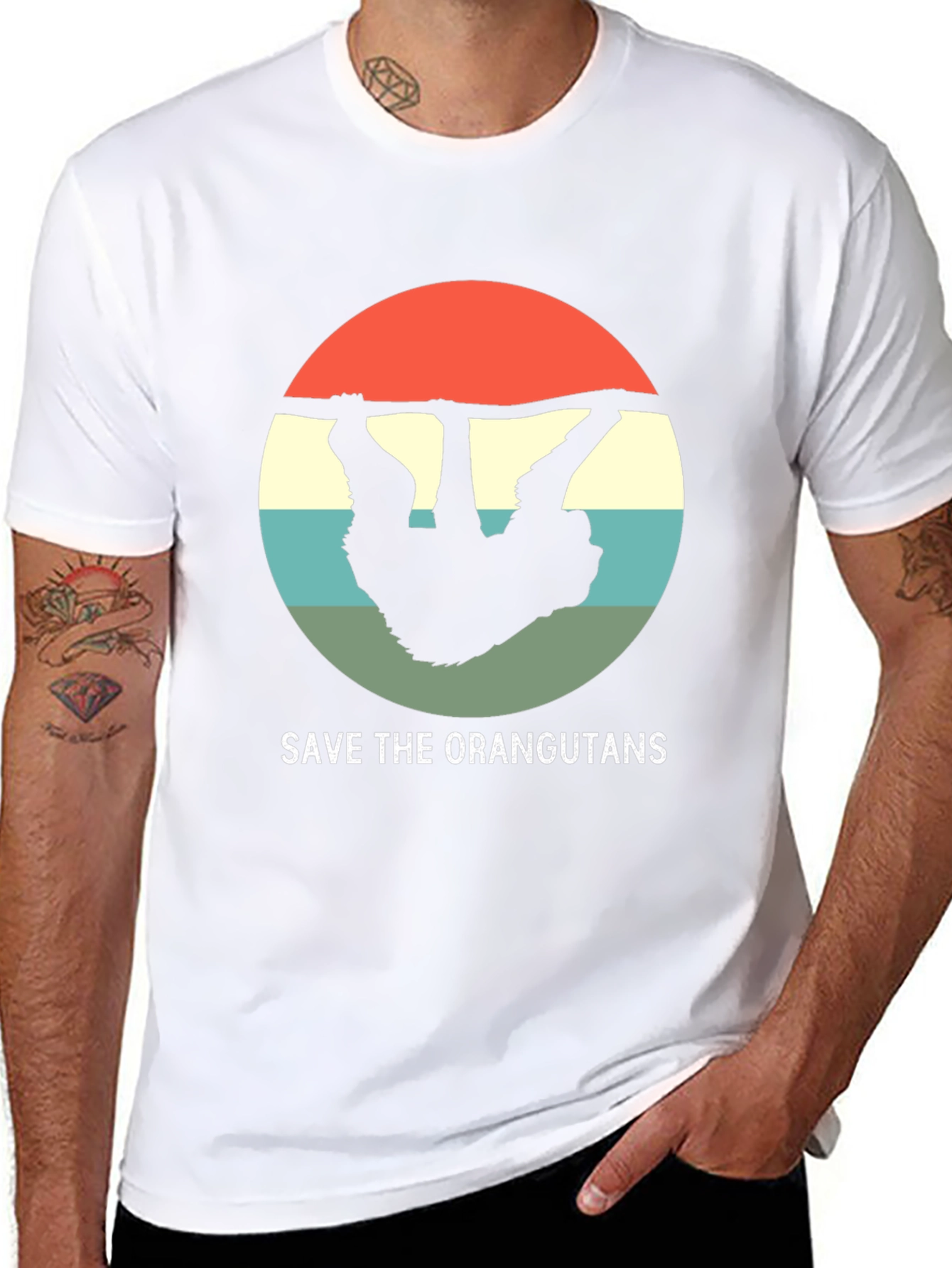 Save the Orangutans T-Shirt - Retro Design