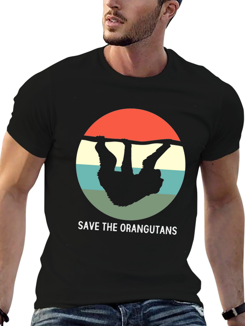 Save the Orangutans T-Shirt - Retro Design