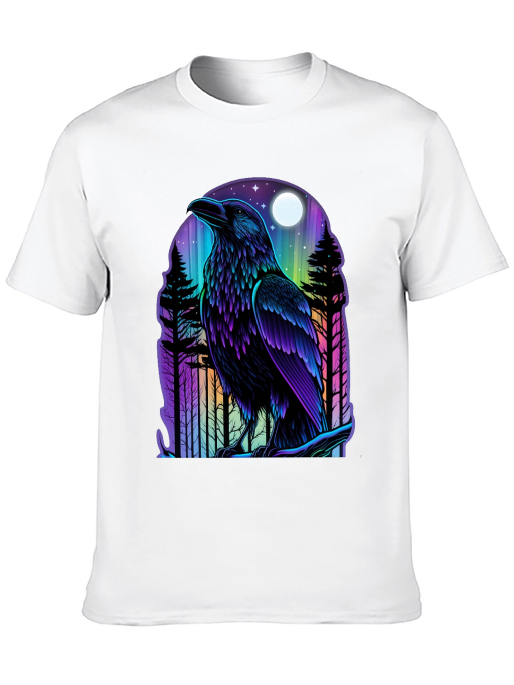 Raven Moon Graphic Tee - Unique Bird Design