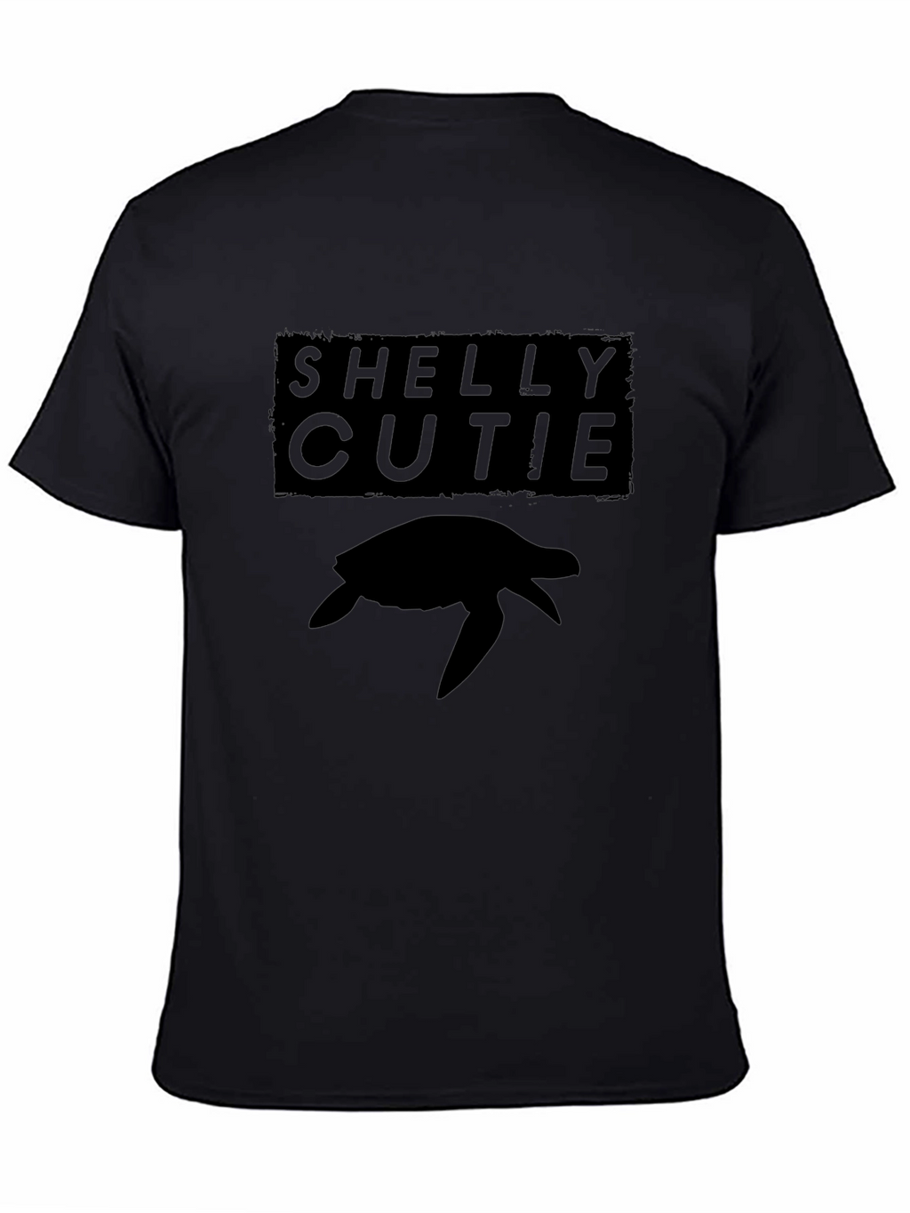 Shelly Cutie Turtle Graphic Tee - Black Casual T-Shirt