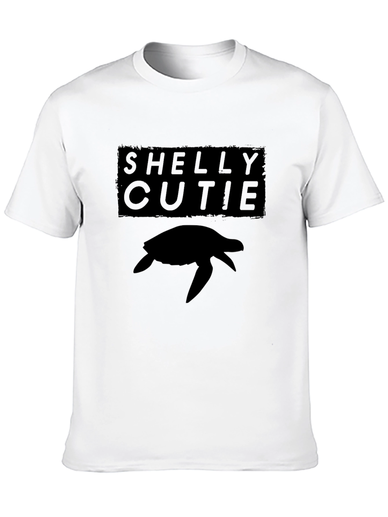 Shelly Cutie Turtle Graphic Tee - Black Casual T-Shirt