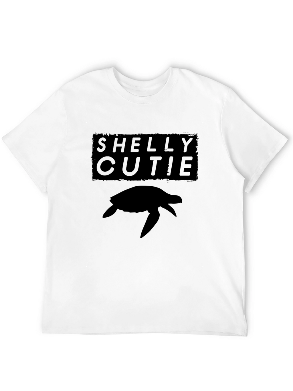 Shelly Cutie Turtle Graphic Tee - Black Casual T-Shirt
