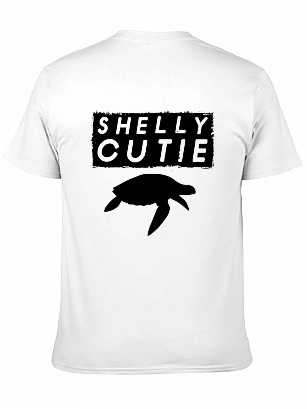 Shelly Cutie Turtle Graphic Tee - Black Casual T-Shirt
