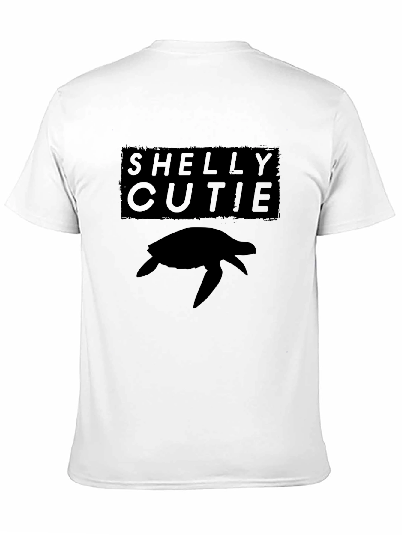 Shelly Cutie Turtle Graphic Tee - Black Casual T-Shirt