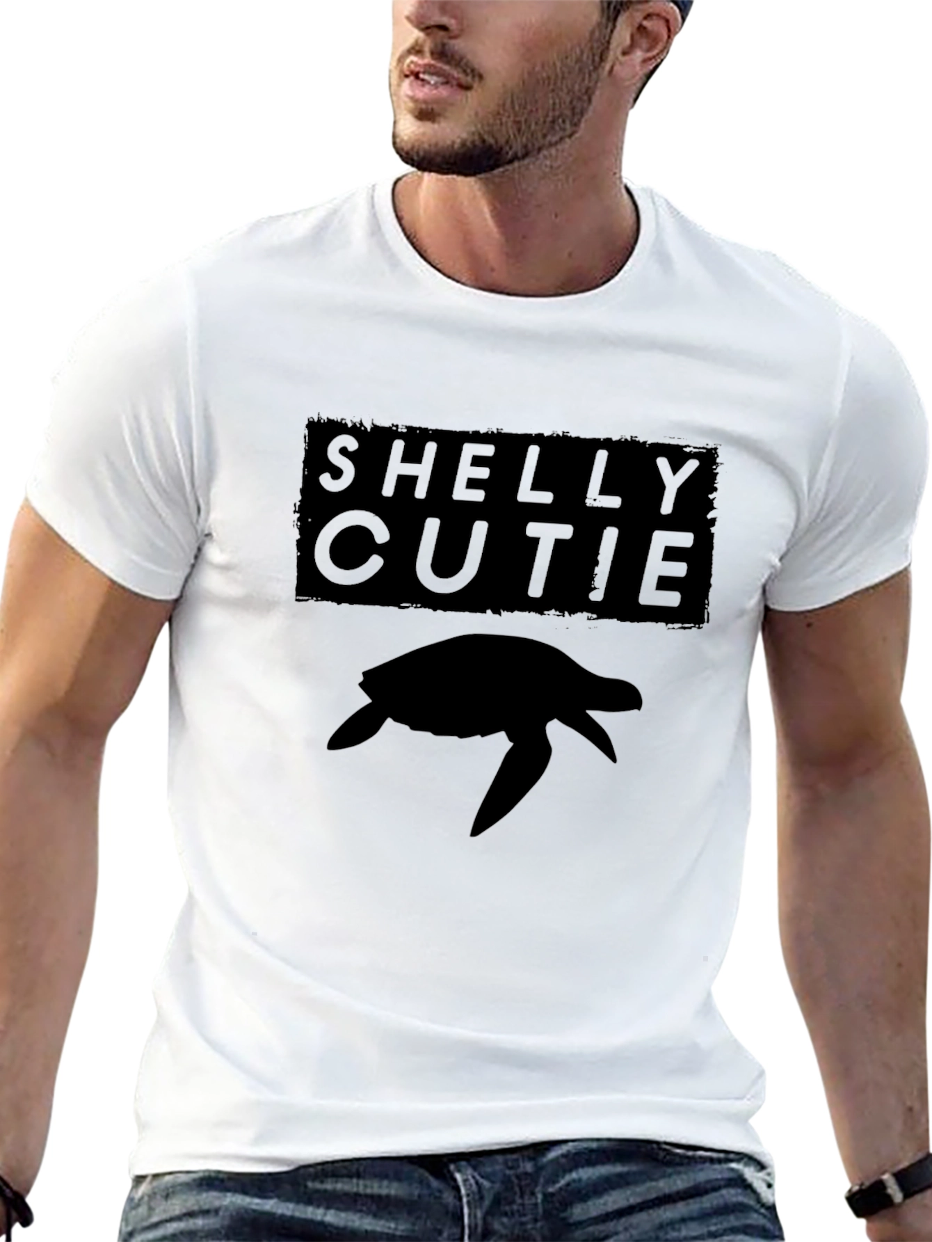 Shelly Cutie Turtle Graphic Tee - Black Casual T-Shirt
