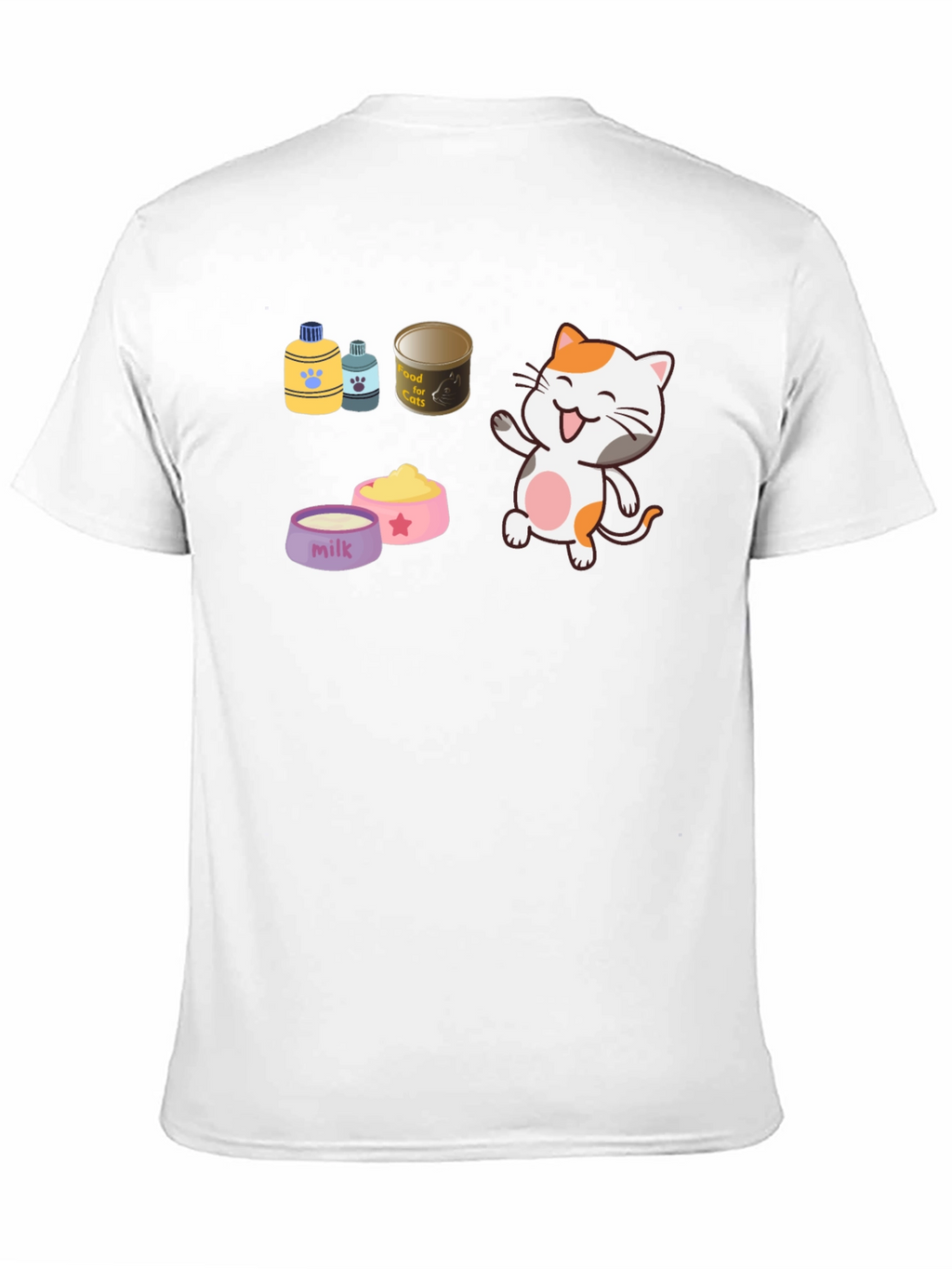 Cute Cartoon Cat Lover Black T-Shirt