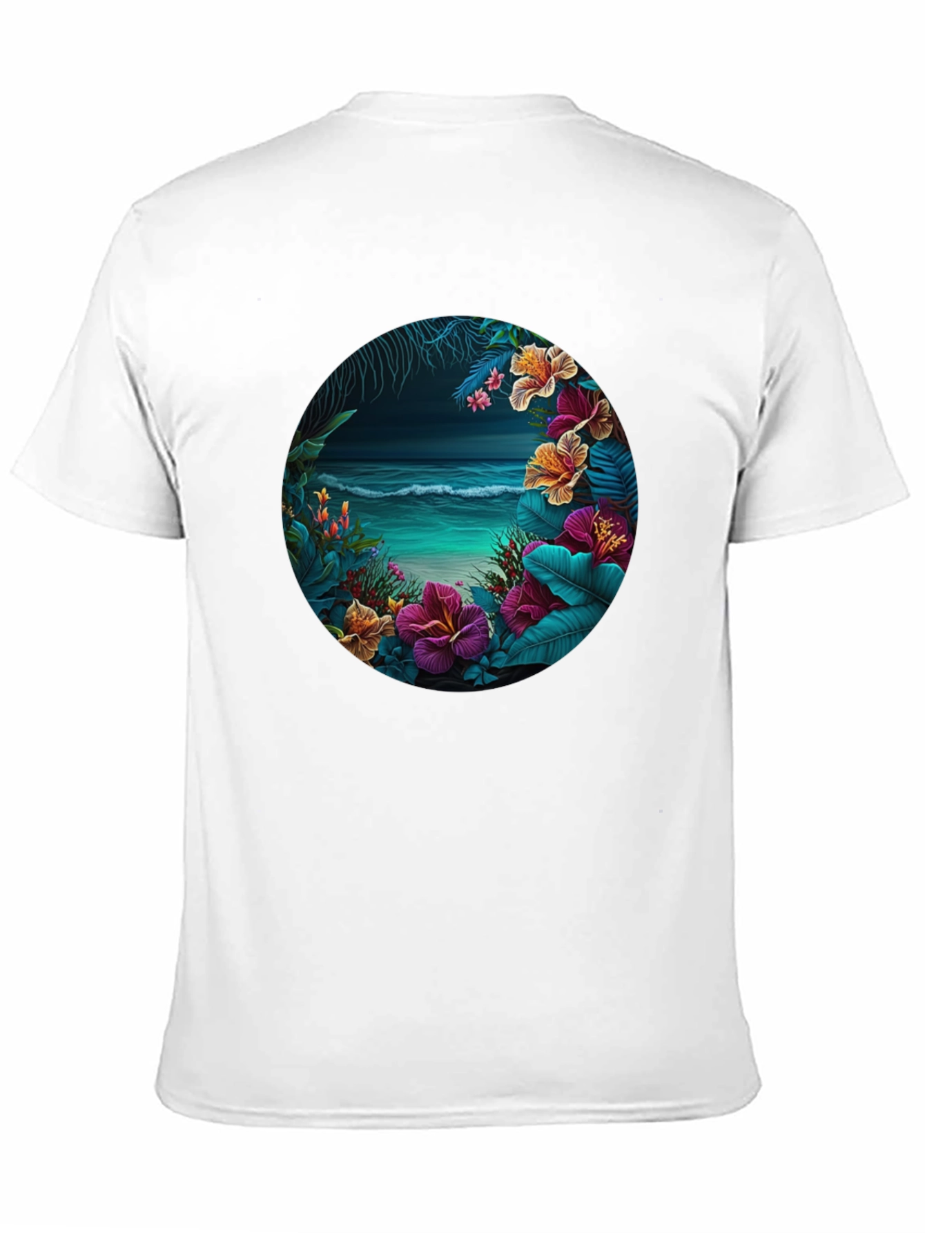 Tropical Beach Floral Graphic T-Shirt