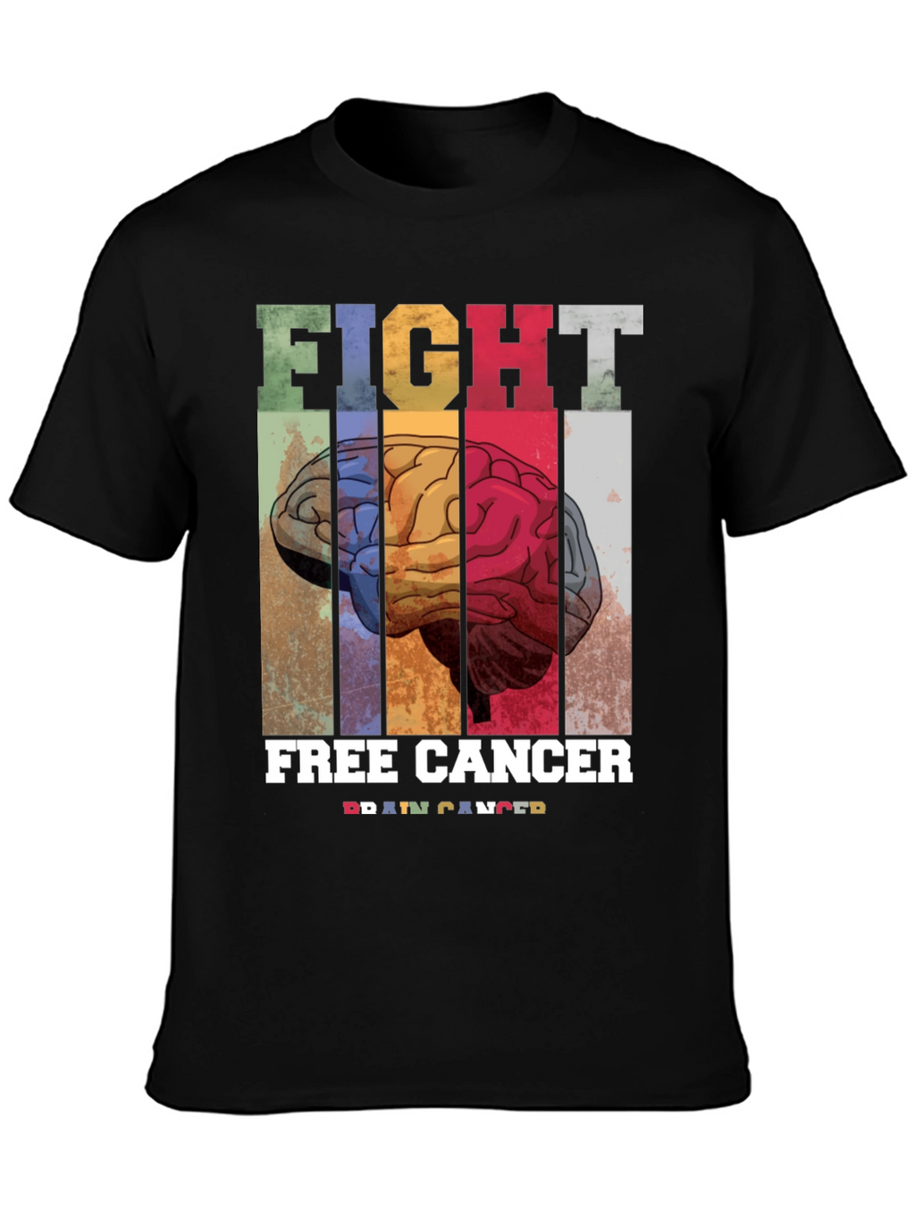 Fight Free Cancer Brain T-Shirt