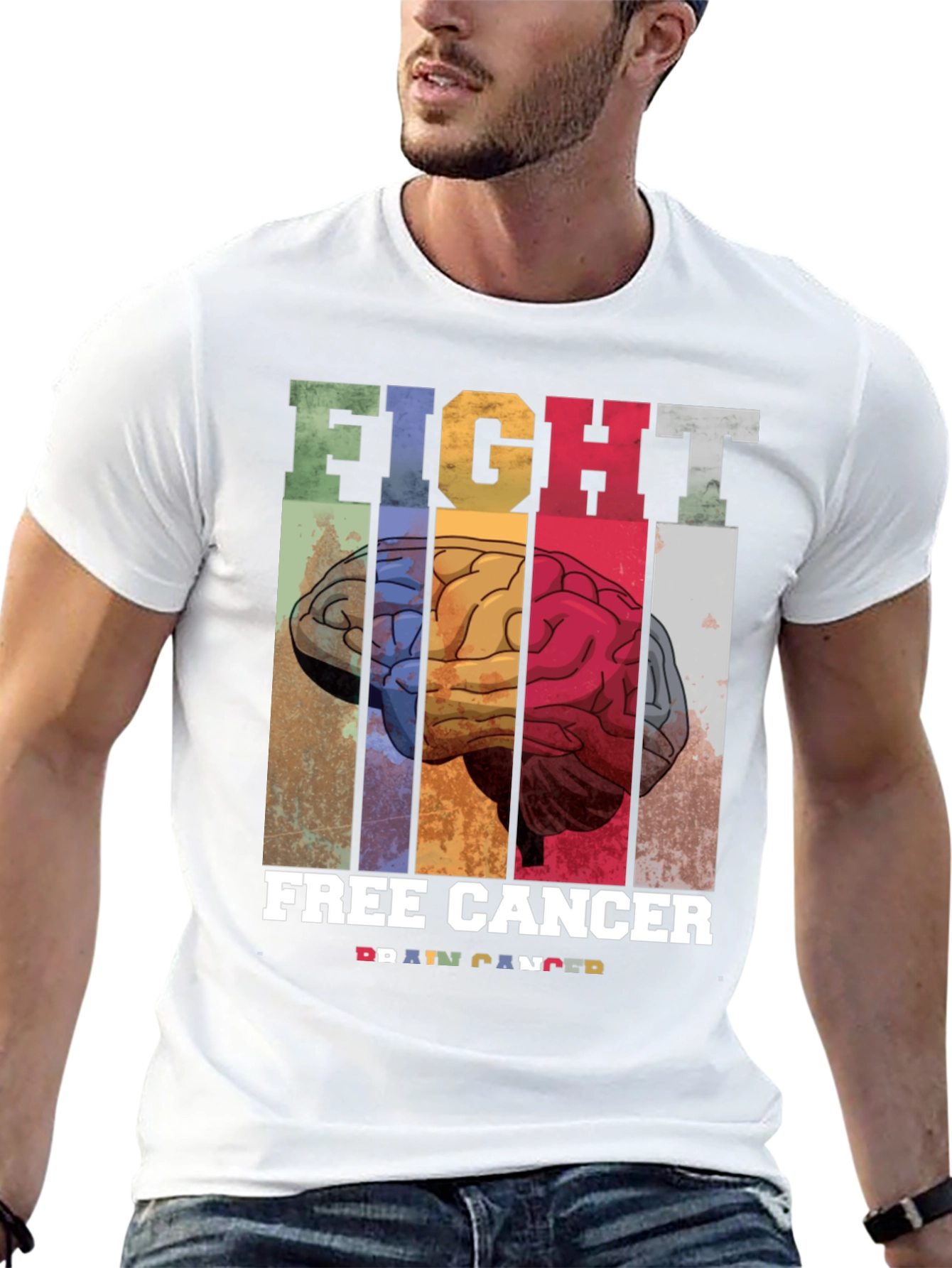Fight Free Cancer Brain T-Shirt