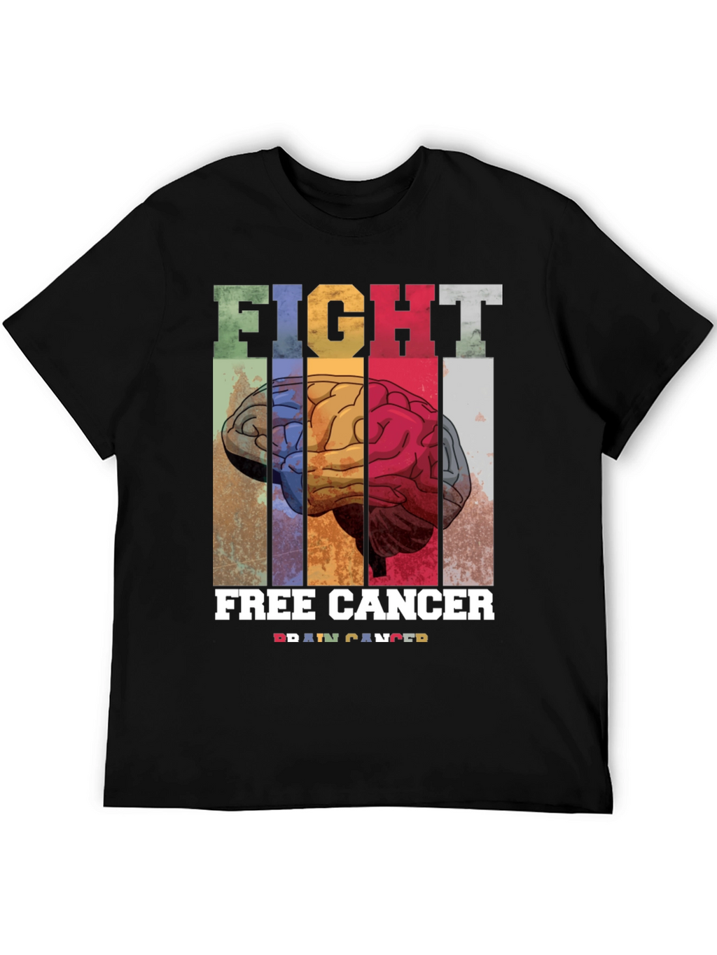 Fight Free Cancer Brain T-Shirt