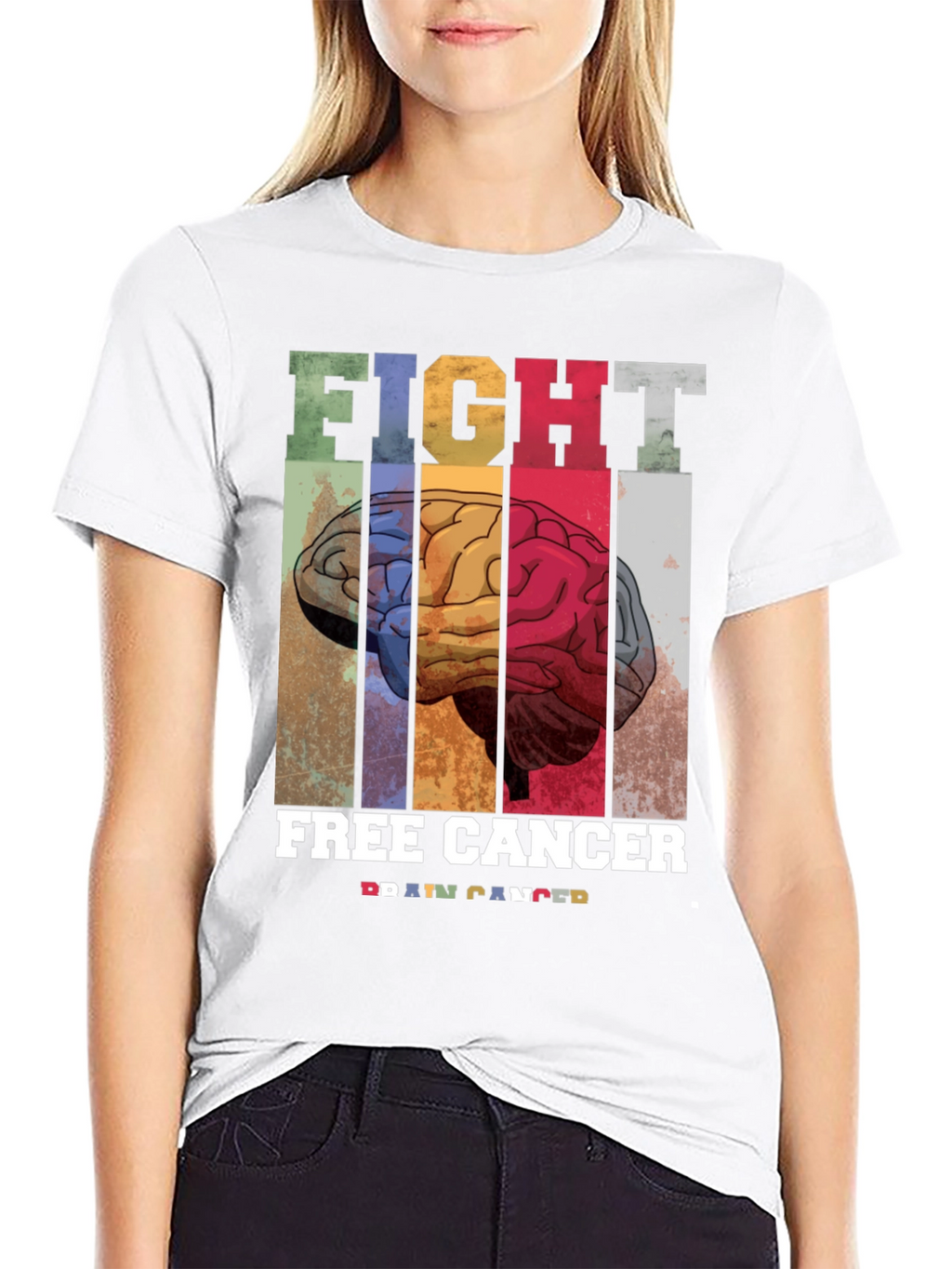 Fight Free Cancer Brain T-Shirt