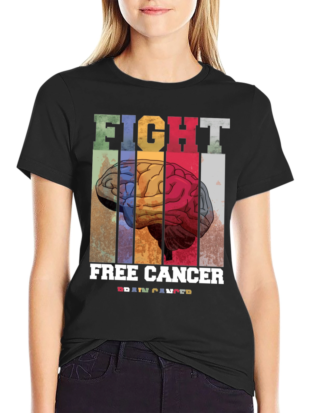 Fight Free Cancer Brain T-Shirt