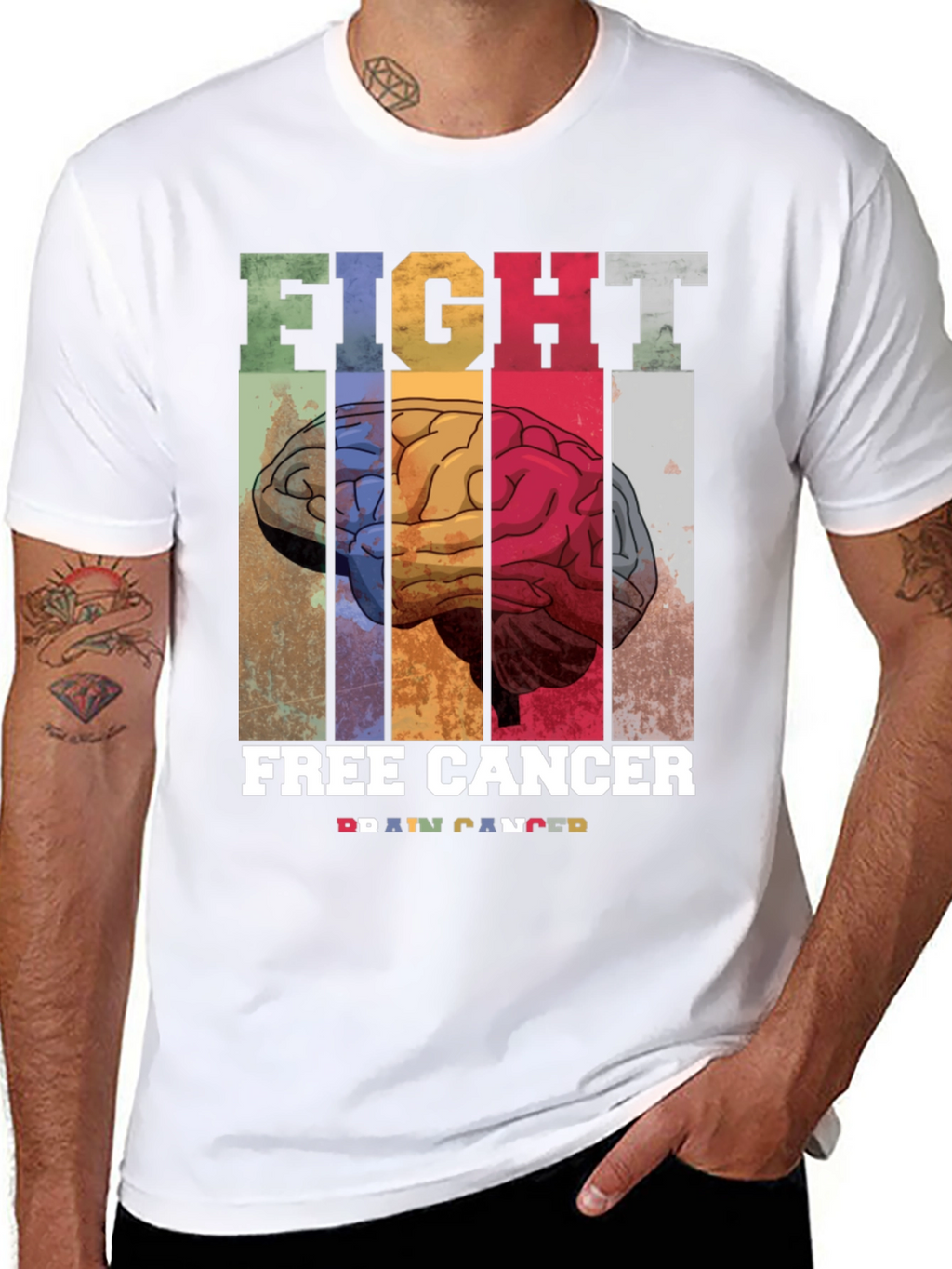 Fight Free Cancer Brain T-Shirt