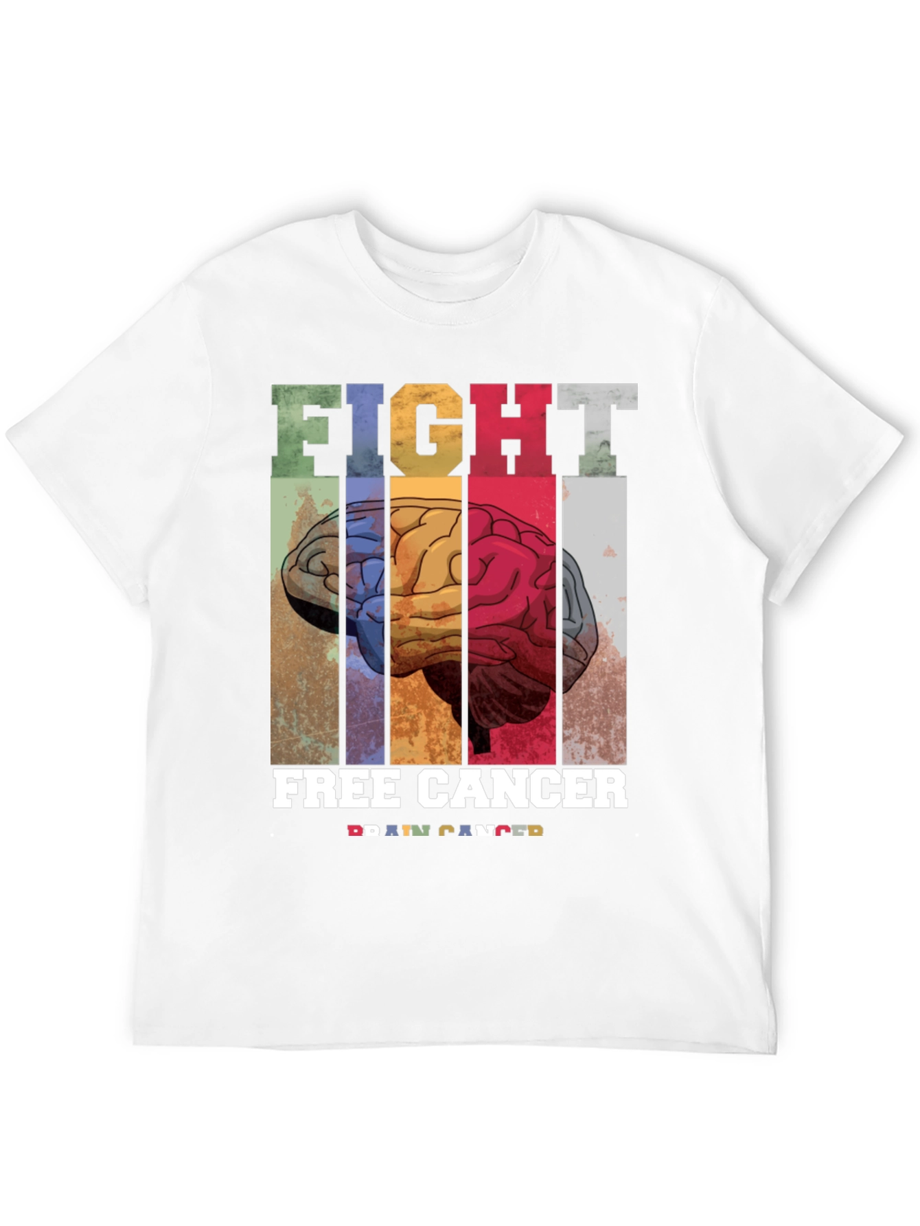 Fight Free Cancer Brain T-Shirt