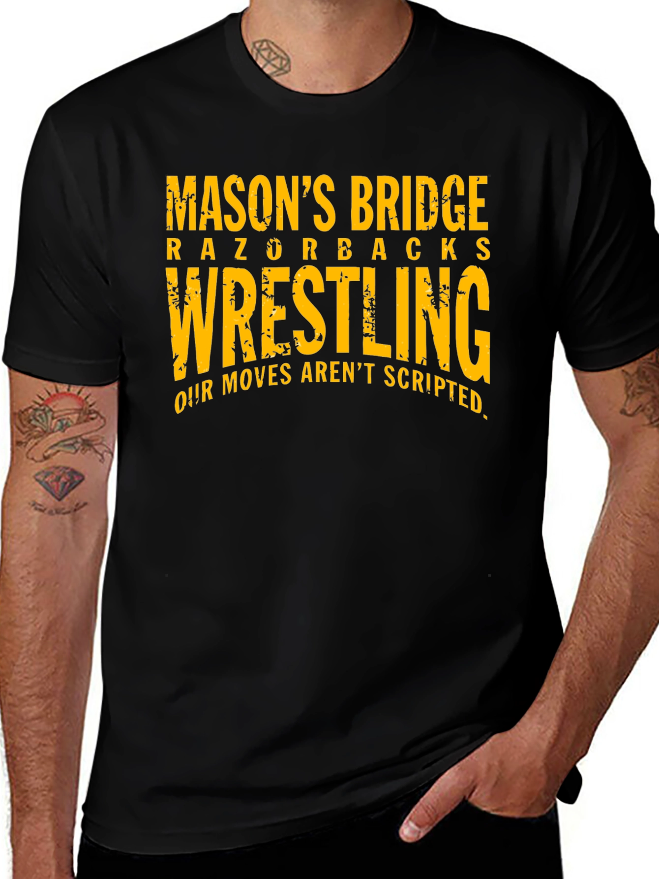Masons Bridge Razorbacks Wrestling Black T-Shirt