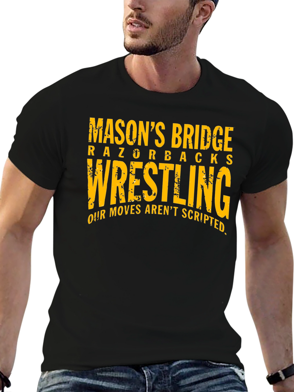 Masons Bridge Razorbacks Wrestling Black T-Shirt