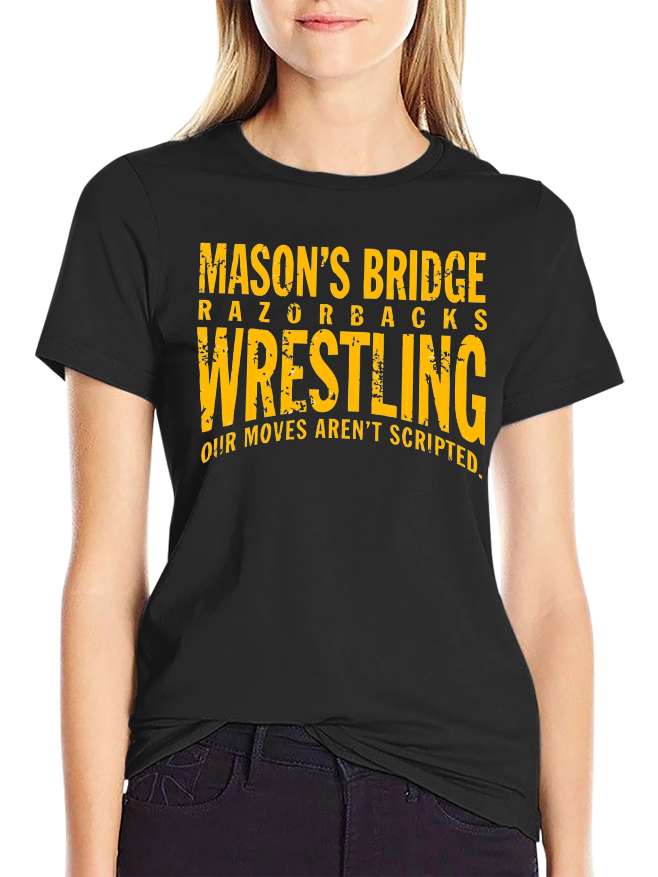 Masons Bridge Razorbacks Wrestling Black T-Shirt