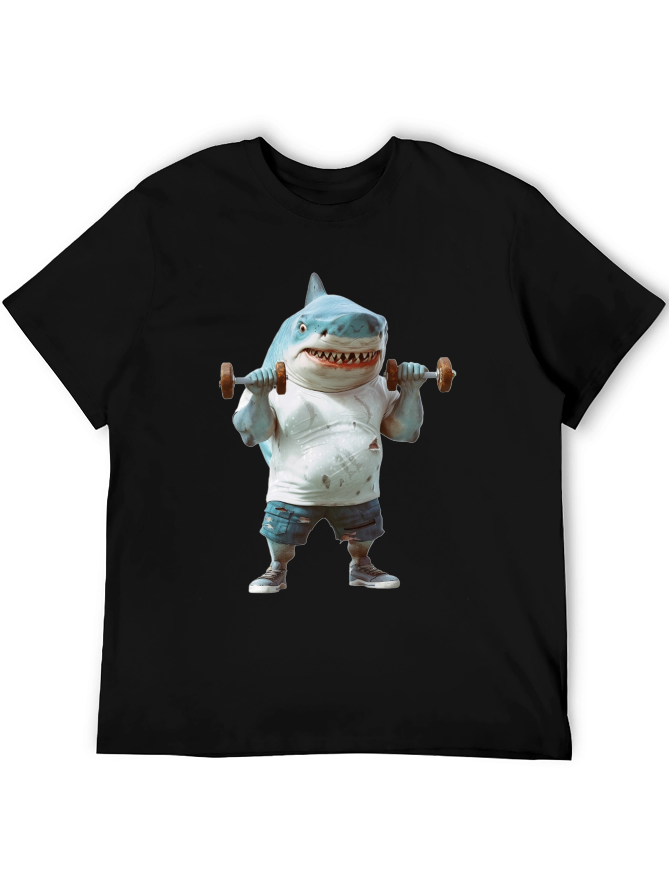 Shark Gym T-Shirt: Funny Weightlifting Graphic Tee