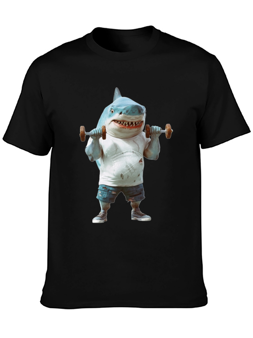 Shark Gym T-Shirt: Funny Weightlifting Graphic Tee