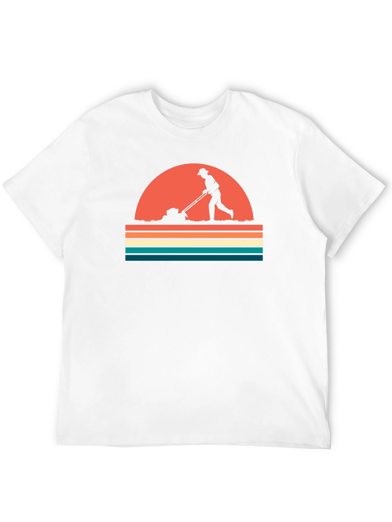 Retro Lawn Mowing T-Shirt - Black