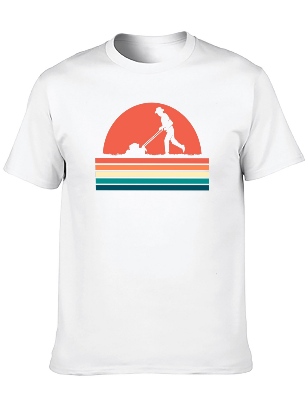Retro Lawn Mowing T-Shirt - Black