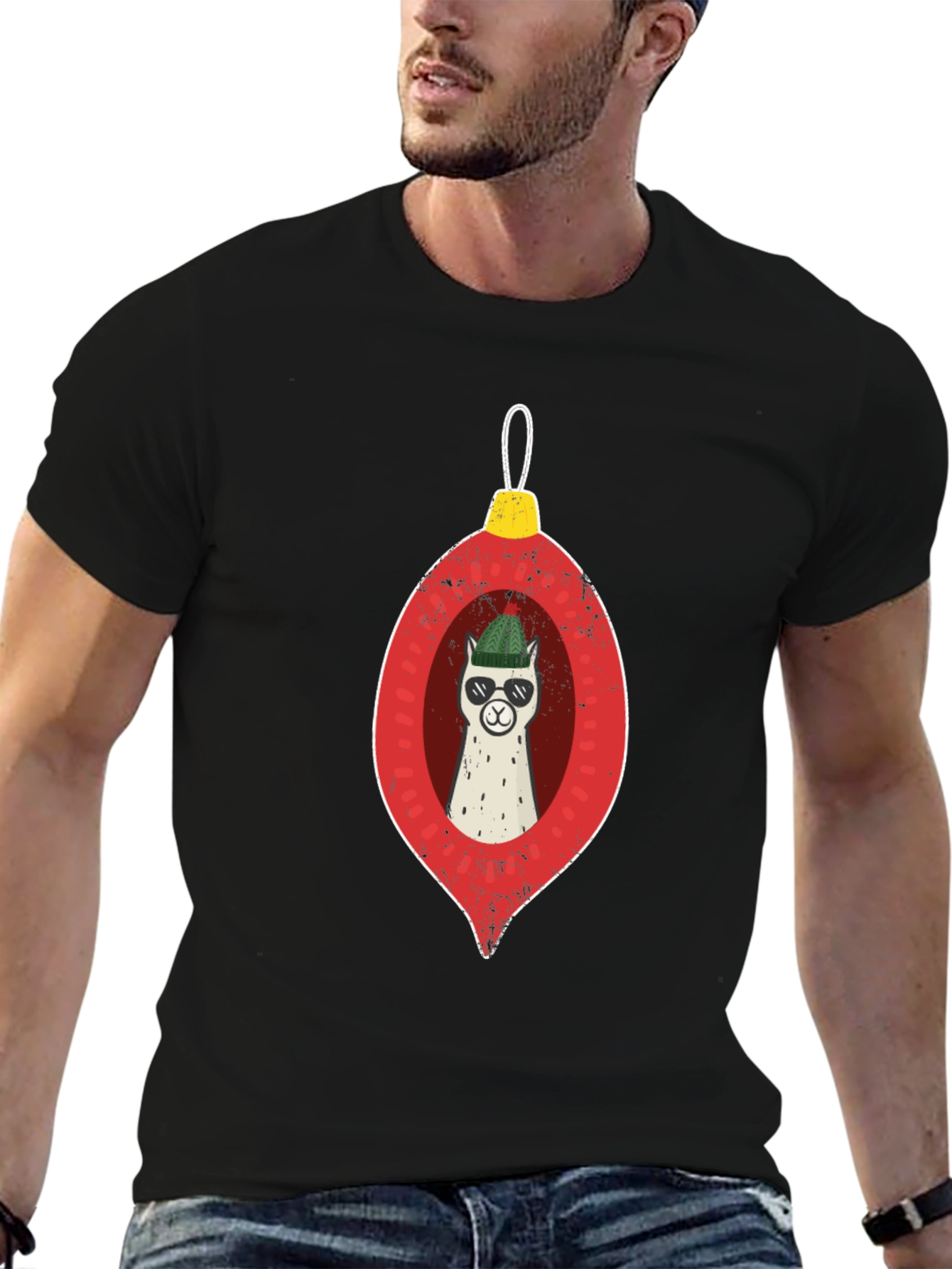 Llama Ornament Graphic Tee - Holiday Cheer!