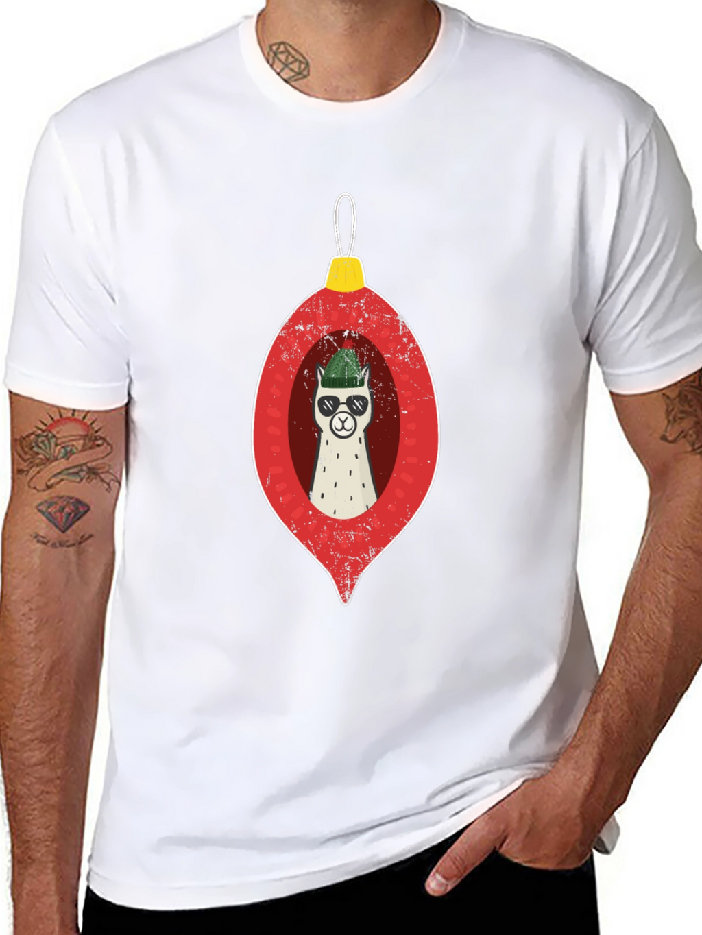 Llama Ornament Graphic Tee - Holiday Cheer!
