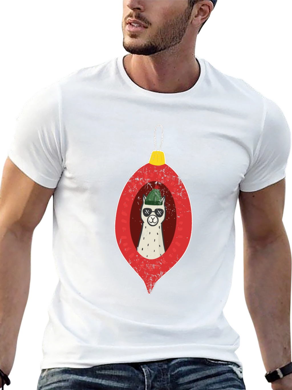Llama Ornament Graphic Tee - Holiday Cheer!