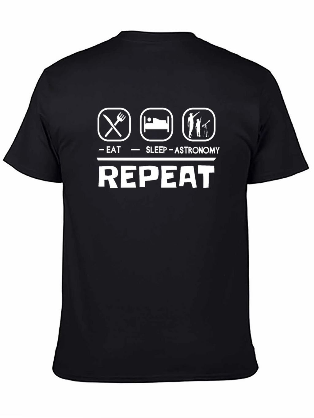 Eat Sleep Astronomy Repeat Black T-Shirt