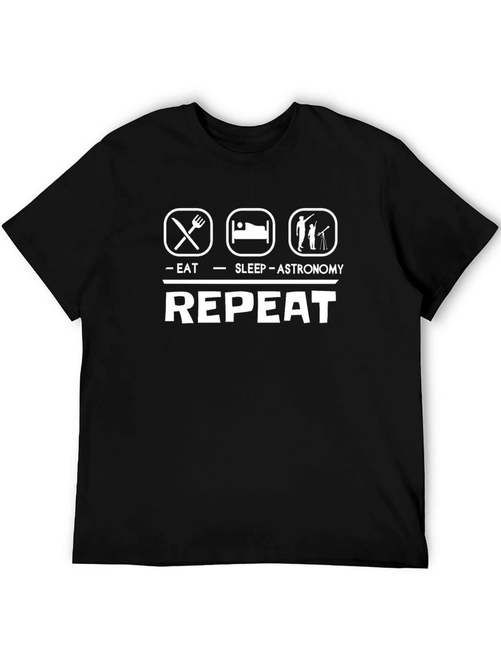 Eat Sleep Astronomy Repeat Black T-Shirt