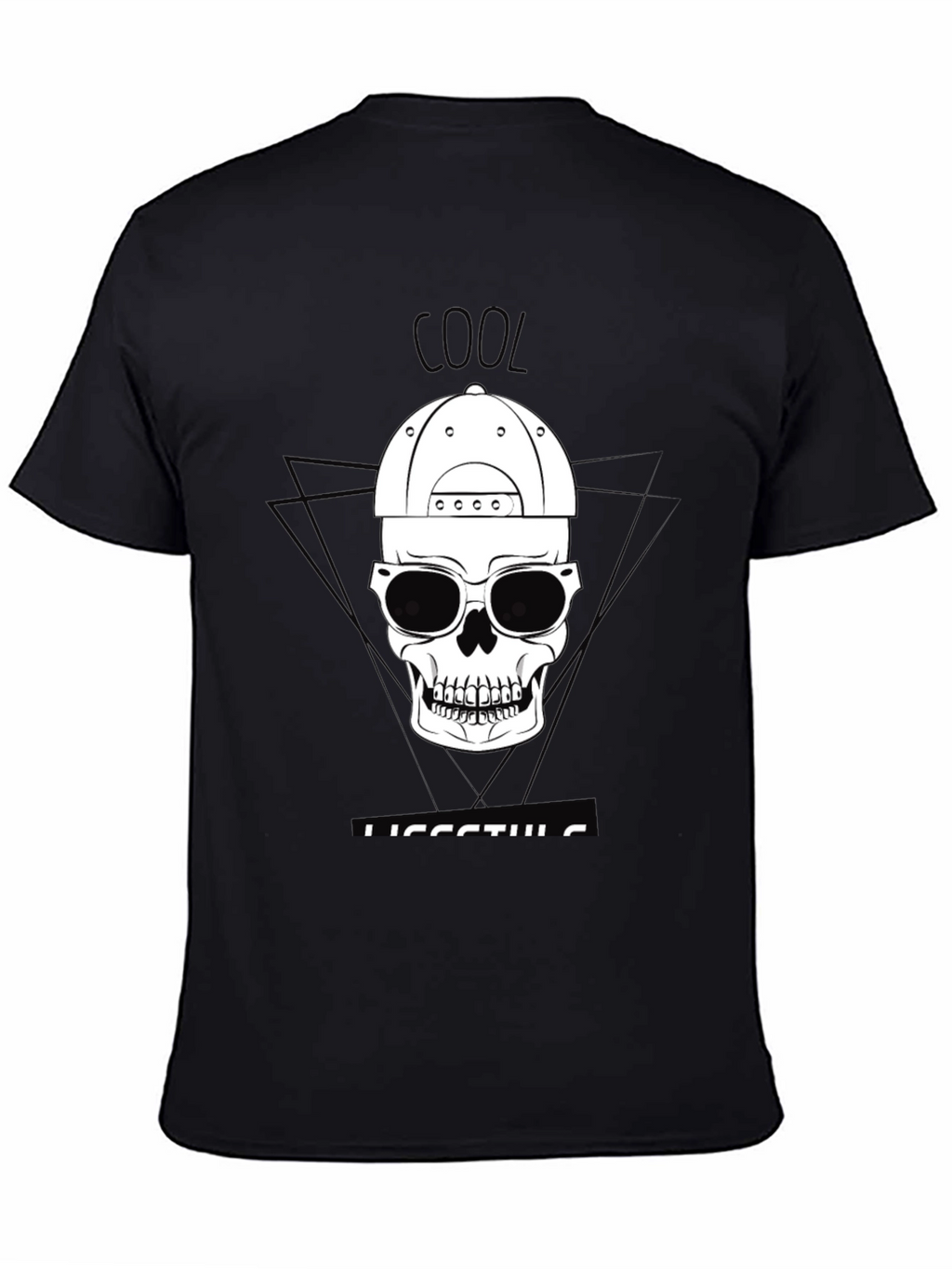 Cool Lifestyle Skull Graphic Tee - Black