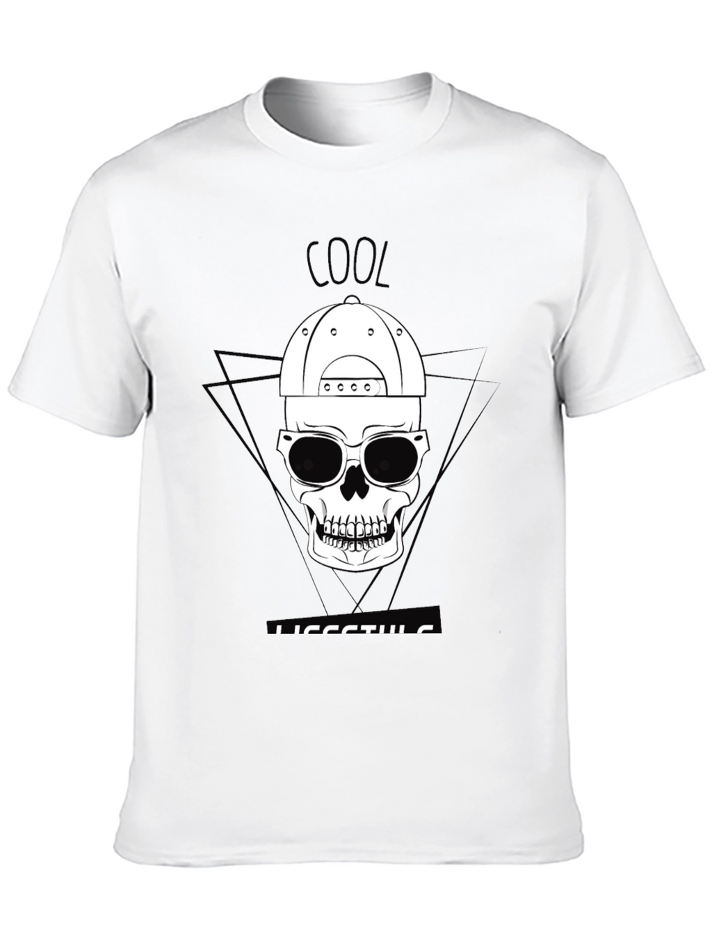 Cool Lifestyle Skull Graphic Tee - Black