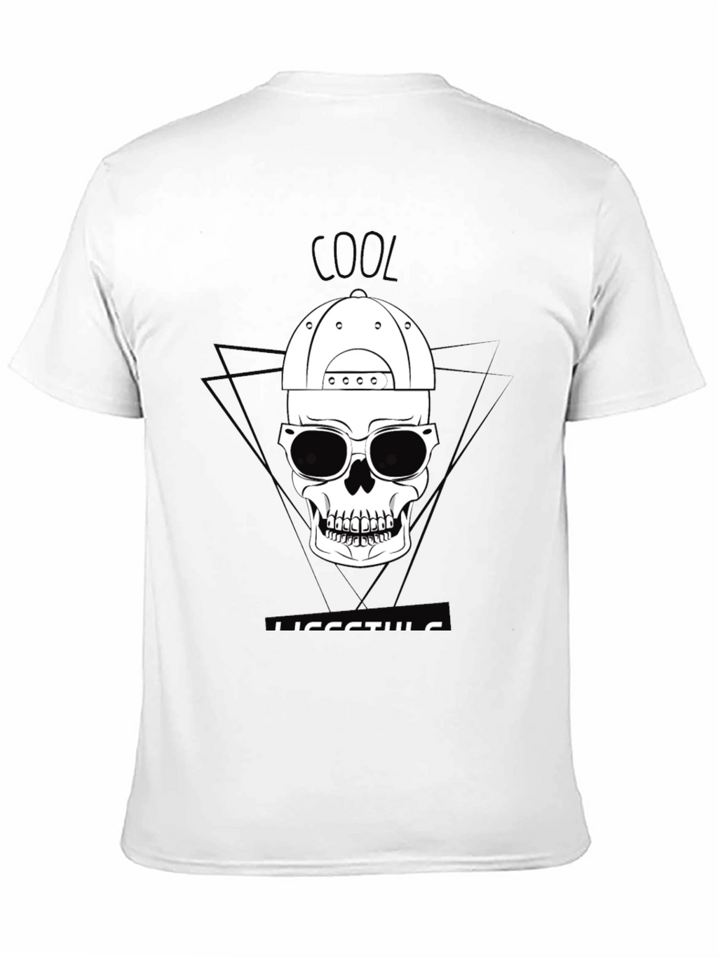 Cool Lifestyle Skull Graphic Tee - Black
