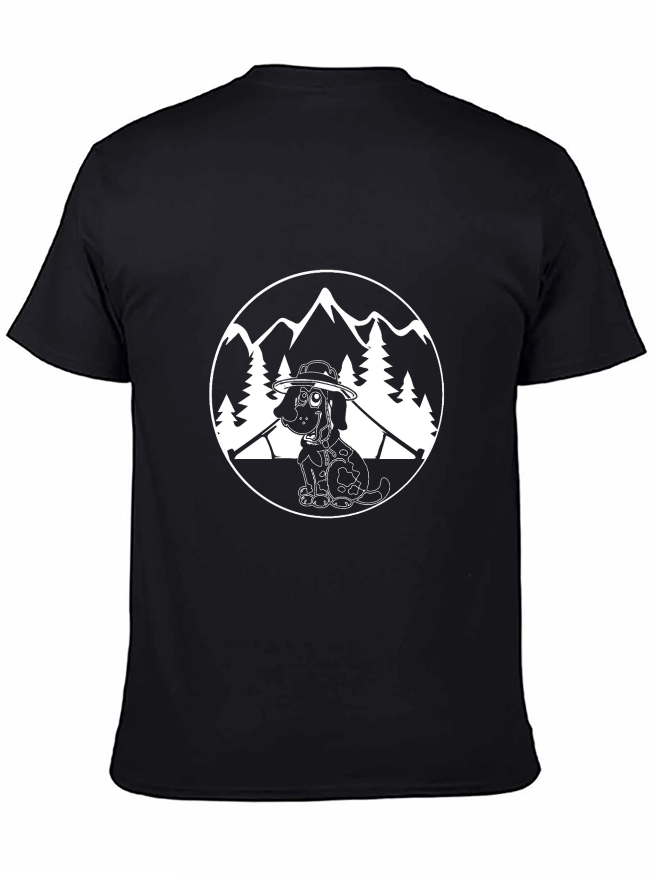 Dog Hiker Graphic Tee - Black