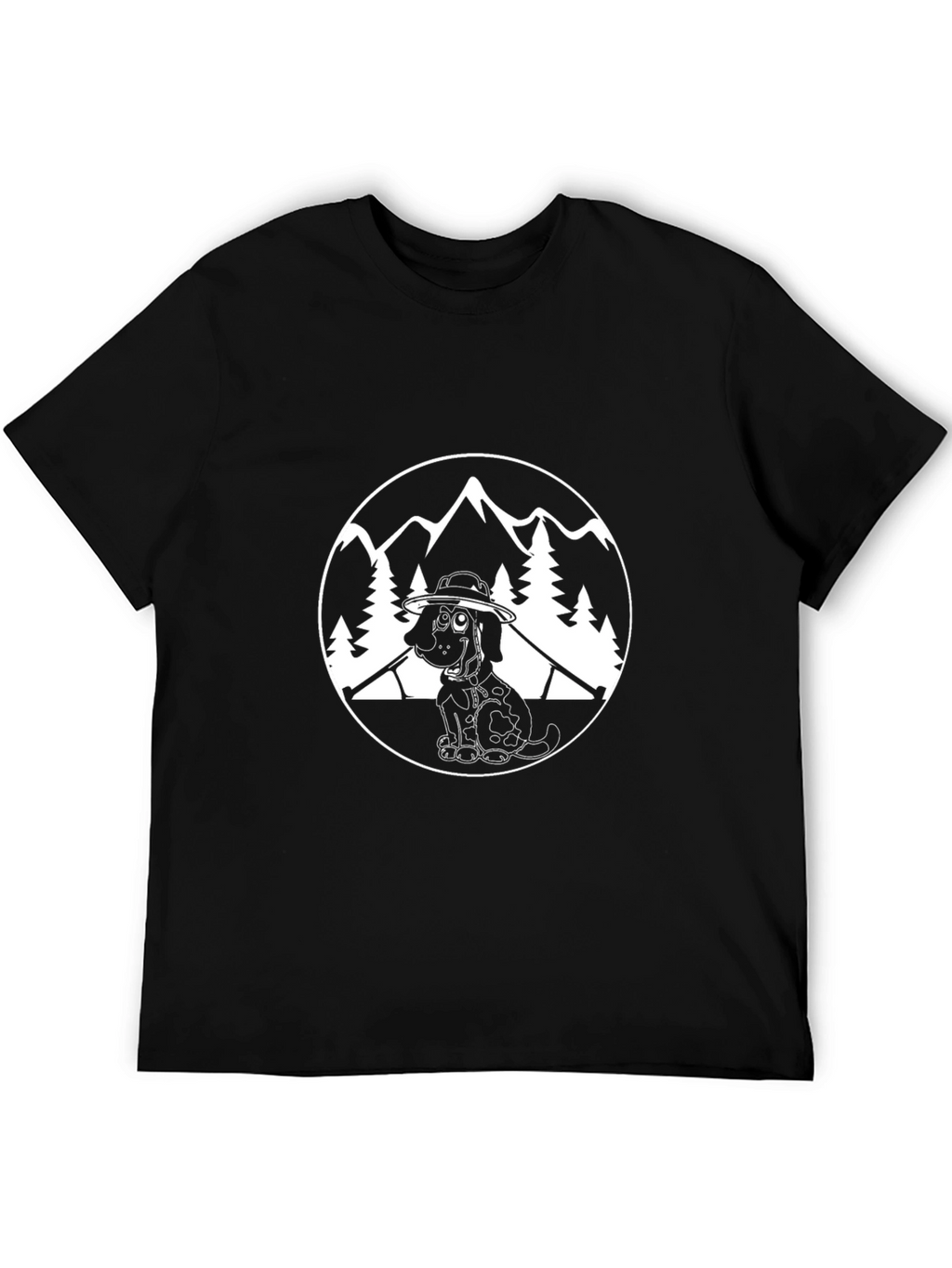 Dog Hiker Graphic Tee - Black