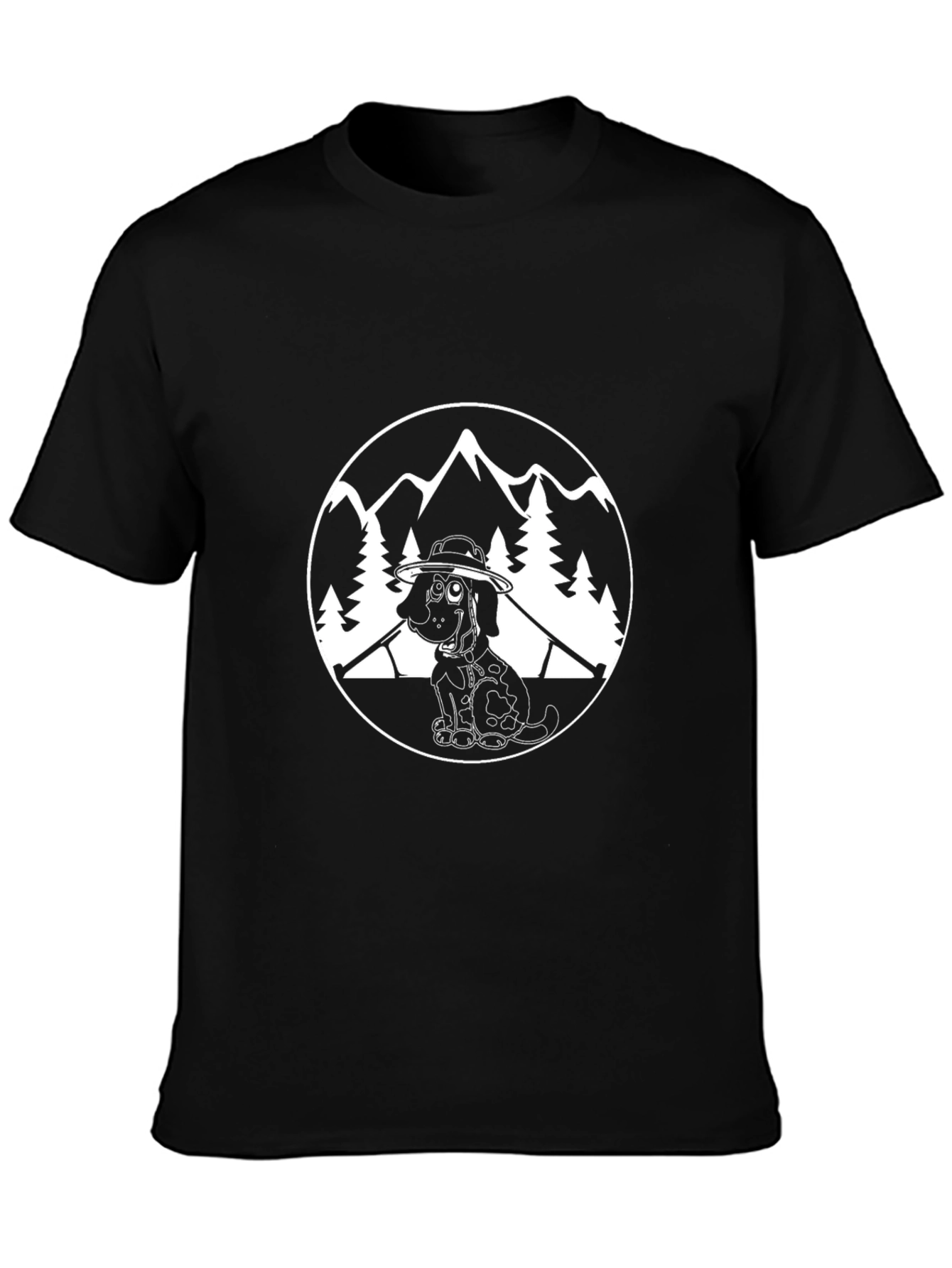 Dog Hiker Graphic Tee - Black