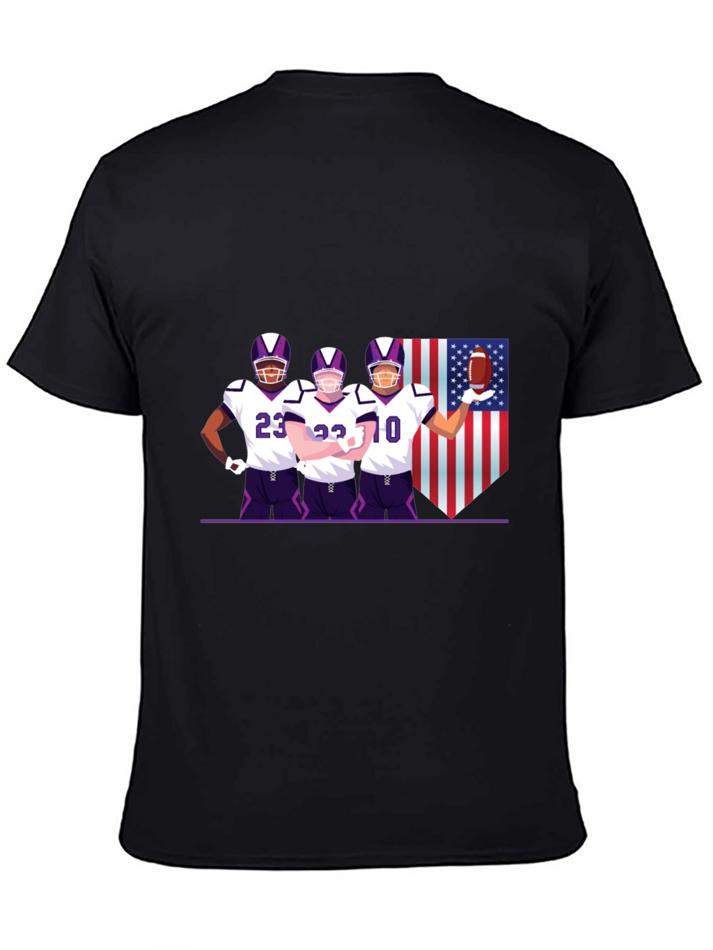 Football Team Graphic Black T-Shirt