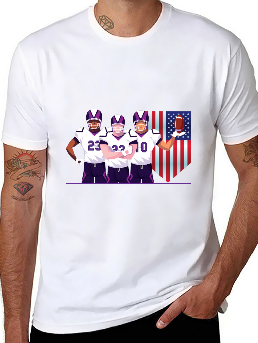Football Team Graphic Black T-Shirt