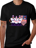 Football Team Graphic Black T-Shirt