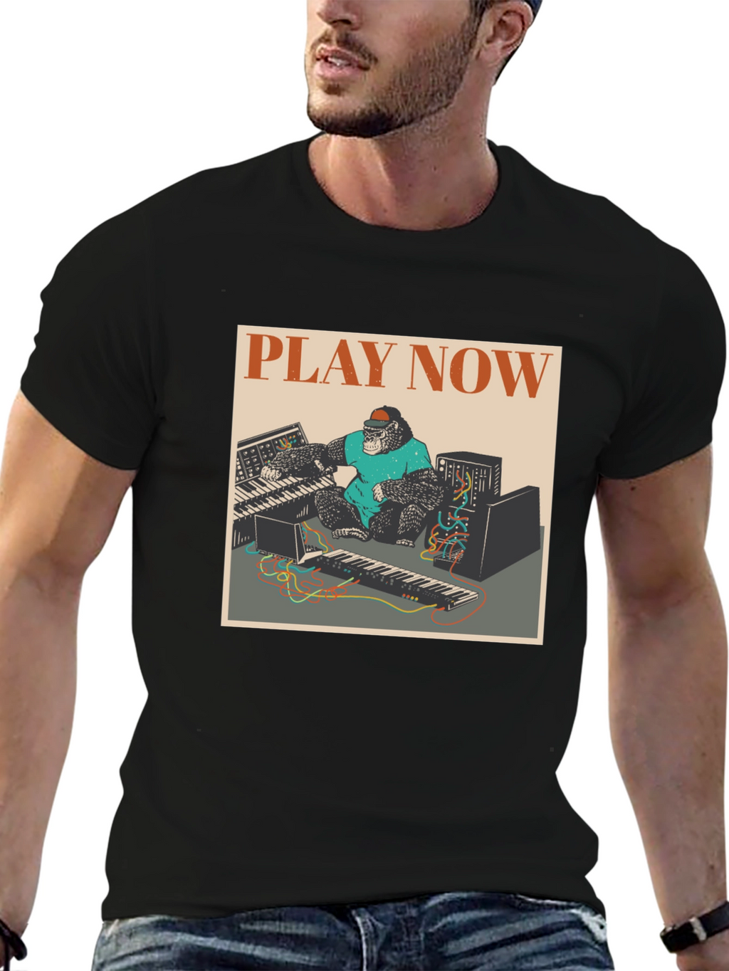 Play Now Gorilla Graphic Tee - Black