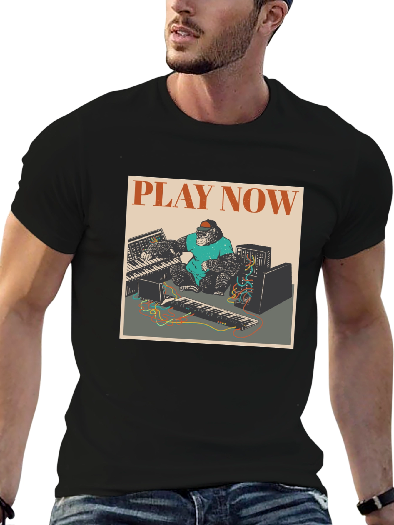 Play Now Gorilla Graphic Tee - Black