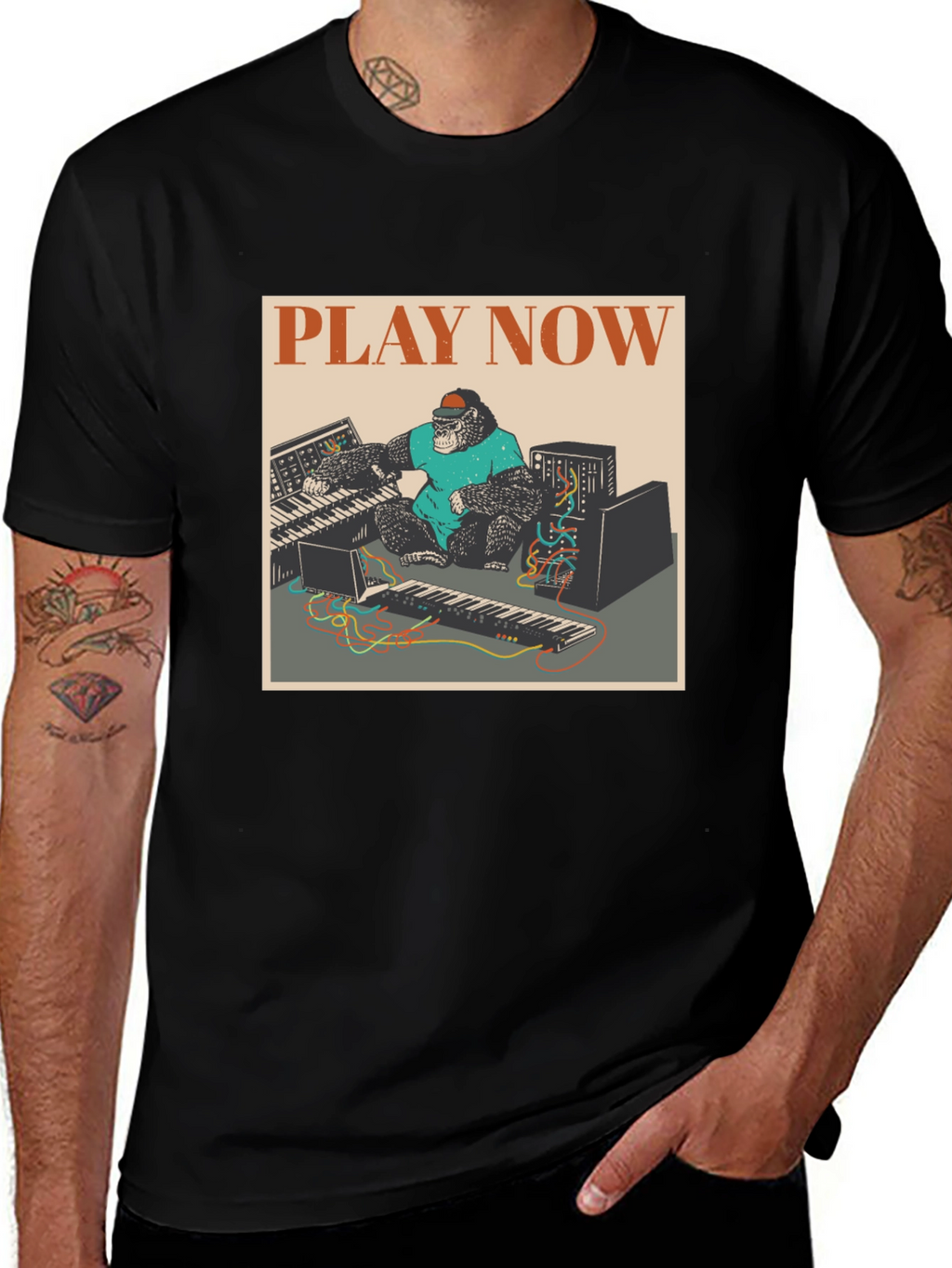 Play Now Gorilla Graphic Tee - Black